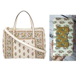 NEW Tory Burch Emerson Double Zip Tote Crossbody + Matching Wallet